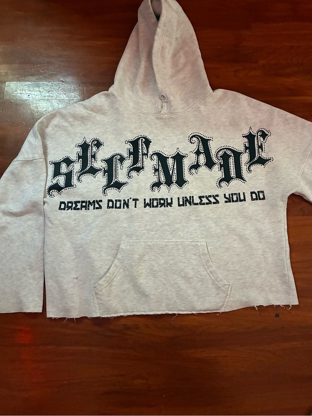 Light Gray Men's Hoodie Sweatshirt with Gothic Print